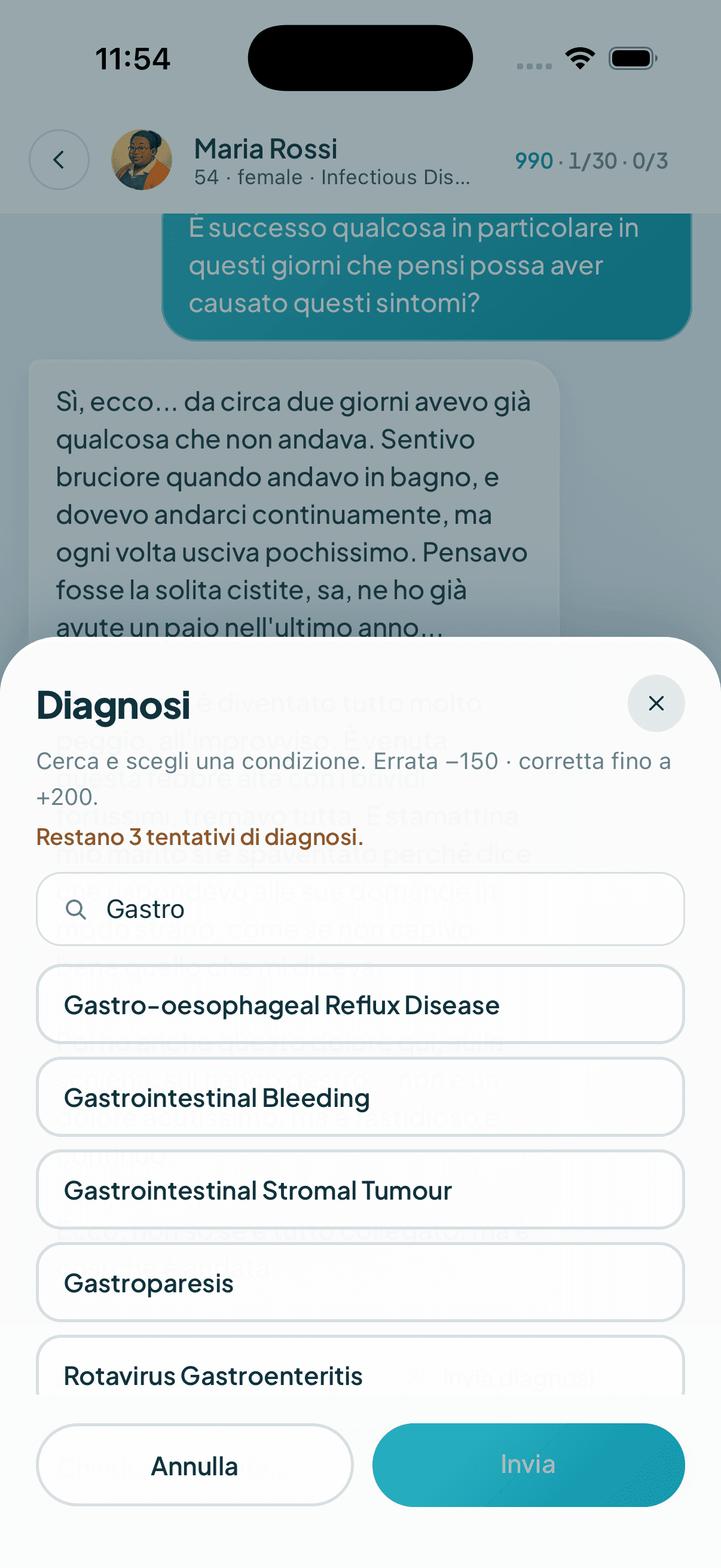 Un medico in camice bianco è seduto a una scrivania con laptop e appunti, in pausa riflessiva, con una finestra luminosa e cielo dietro.